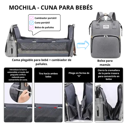 Mochila multiusos con cuna para Bebés
